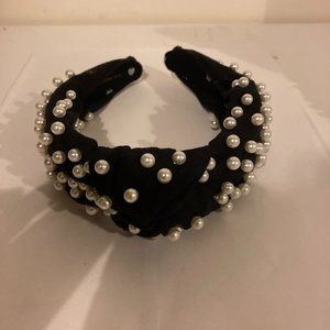 LELE SADOUGHI BLACK BEADED HEADBAND